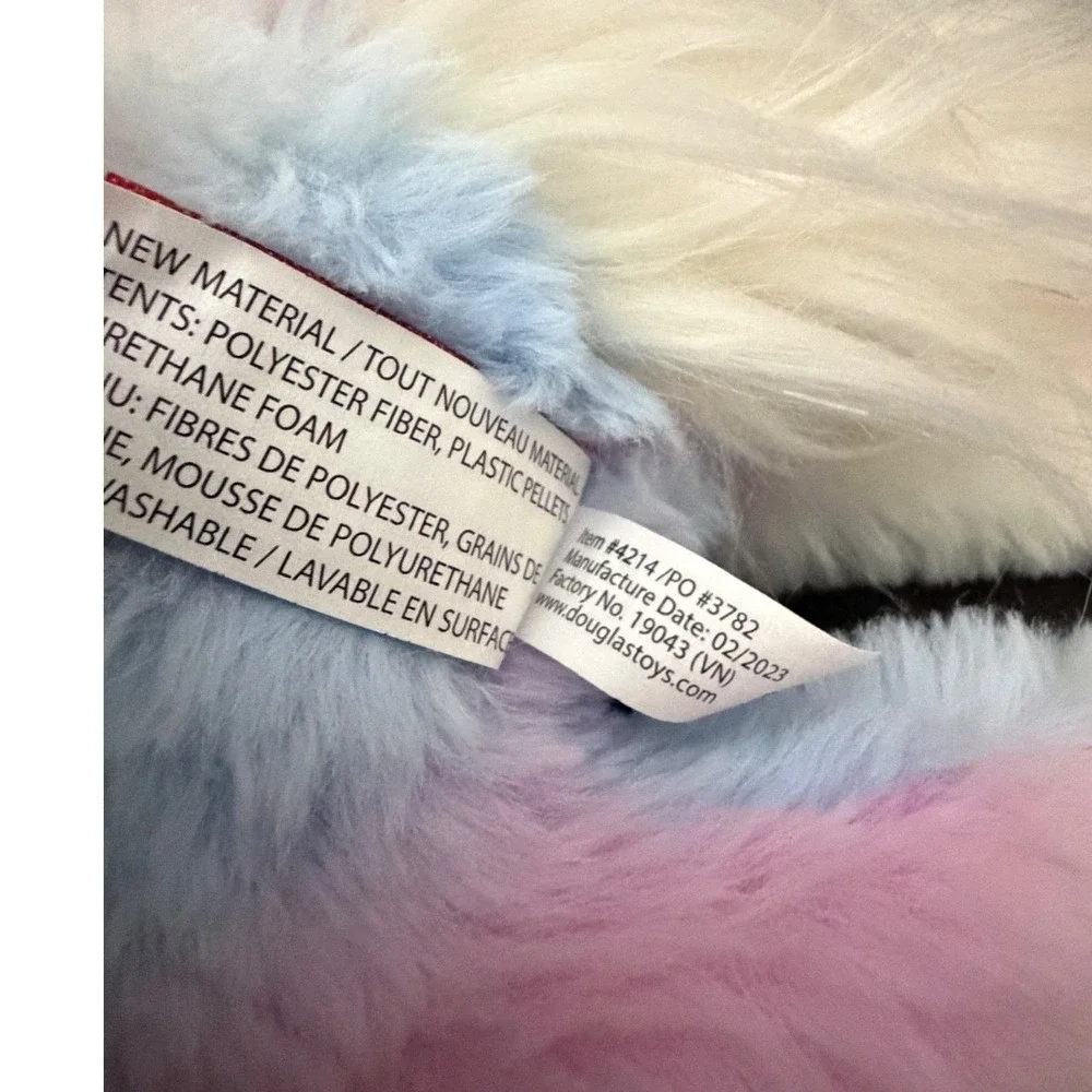 Douglas Cuddle Toy Pastel Rainbow Unicorn Anita  Plush 16 Inch Stuffed Animal